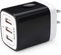 Wall Charger Plug, USB Plug Wall Outlet, 3 Multiport Charger Station Cube | USBA Box Charger Outlet Base Brick Block Replacement for Iphone, Ipad, and Iwatch Charger Plug (Black)
